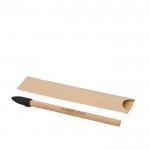 Crayon infini en bambou avec pointe en graphite et capuchon couleur marron avec zone d'impression