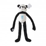 Panda en peluche avec mains velcro et logo sur étiquette couleur multicolore avec zone d'impression