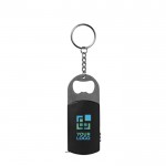 Porte-clés en métal décapsuleur avec LED et mètre ruban 1M avec zone d'impression