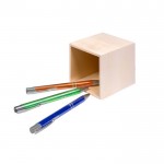 Porte-crayons en bois personnalisé couleur naturel quatrième vue