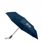 Parapluie automatique en pongé RPET Ø95 couleur bleu marine avec zone d'impression