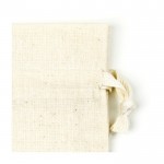 Sac en coton avec fermeture à cordon couleur beige première vue