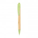 Stylo en bambou avec détails en couleur couleur vert première vue