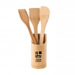 Fourchette, cuillère et spatule en bois avec zone d'impression