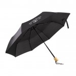 Parapluie pliable en plastique recyclé couleur noir deuxième vue