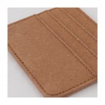 Porte-cartes en cuir recyclé à 3 compartiments pour cartes couleur marron clair première vue