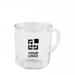 Mug en verre transparent avec anse 160ml couleur transparent avec zone d'impression