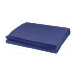 Plaid en polyester à bordure brodée assortie 150g/m² couleur bleu troisième vue