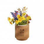 Pot en liège et graines de fleurs des champs à planter couleur marron avec zone d'impression