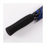 Parapluie en pongé noir avec liseré coloré Ø105 couleur bleu troisième vue