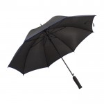 Parapluie en pongé noir avec liseré coloré Ø105 couleur bleu quatrième vue