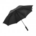 Parapluie en pongé noir avec liseré coloré Ø105 couleur gris quatrième vue