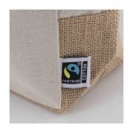 Trousse en coton Fairtrade à base en jute et anse 220 g/m² couleur naturel cinquième vue
