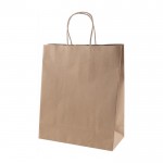 Petit sac en papier kraft à anses torsadées 120g/m² couleur beige première vue