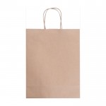 Petit sac en papier kraft à anses torsadées 120g/m² couleur beige deuxième vue