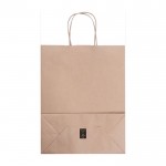 Petit sac en papier kraft à anses torsadées 120g/m² couleur beige troisième vue