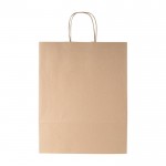 Grand sac en papier kraft à anses torsadées 120g/m² couleur beige deuxième vue