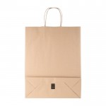 Grand sac en papier kraft à anses torsadées 120g/m² couleur beige troisième vue