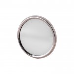 Miroir de poche rond avec finition textile à l'arrière couleur blanc troisième vue