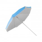 Parasol de plage en nylon coloré avec bordure blanche Ø180 couleur bleu quatrième vue