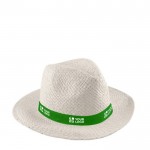 Chapeau de paille classique à large bord avec ruban personnalisable avec zone d'impression