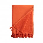 Serviette éponge en coton et polyester aux couleurs vives 320 g/m2 couleur orange deuxième vue