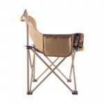 Chaise pliante en polyester avec structure en acier et housse assortie couleur marron troisième vue