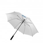 Grand parapluie en pongee 190T à ouverture automatique Ø132 couleur blanc avec zone d'impression