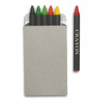 Boîte de 6 crayons cires de couleur personnalisés couleur  multicolore deuxième vue