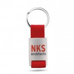 Porte-clés sérigraphié coloré couleur  rouge image d'ambiance