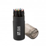 Ensemble de 12 crayons de couleur publicitaires avec zone d'impression