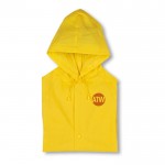 Imperméable personnalisé en plastique couleur  jaune avec logo