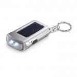 Porte-clés avec lampe torche solaire couleur  argenté mat