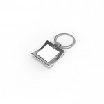 Porte-clé personnalisable en métal chromé