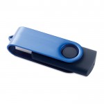 Clé USB rotative avec clip de couleur bleue