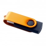 Clé USB rotative avec clip de couleur orange