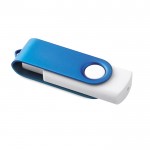 Clé USB pivotante 3.0 avec le corps blanc couleur bleu