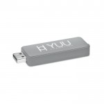 Clé USB publicitaire avec logo qui s'illumine couleur gris