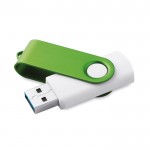 Clé USB pivotante 3.0 avec le corps blanc couleur verte