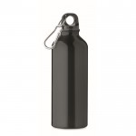 Botella antifugas de aluminio reciclado con mosquetón 500ml couleur noir