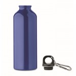 Botella antifugas de aluminio reciclado con mosquetón 500ml couleur bleu deuxième vue