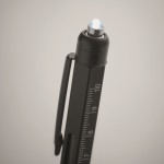 Bolígrafo giratorio de acero con miniherramientas tinta azul couleur noir quatrième vue photographique