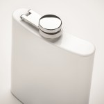 Petaca en acero inoxidable reciclado para impresión a todo color 190ml couleur blanc quatrième vue photographique