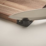 Tabla de cortar de madera de acacia con afilador de cuchillos couleur bois troisième vue photographique