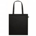 Tote bag en coton à longues anses Fairtrade 140 g/m² couleur noir deuxième vue