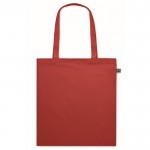 Tote bag en coton à longues anses Fairtrade 140 g/m² couleur rouge deuxième vue