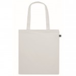Tote bag en coton à longues anses Fairtrade 140 g/m² couleur blanc deuxième vue