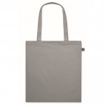 Tote bag en coton à longues anses Fairtrade 140 g/m² couleur gris deuxième vue