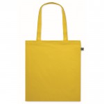 Tote bag en coton à longues anses Fairtrade 140 g/m² couleur jaune deuxième vue