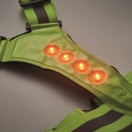 Chaleco reflectante ajustable con LEDs en la parte delantera y trasera couleur vert fluorescent  sixième vue photographique